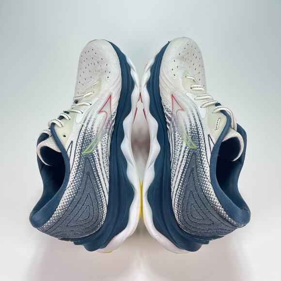 Mizuno Wave Sky 6 White Blue Lace Up Running Shoes J1GD220221 Women's Size 8.5 - Picture 7 of 12